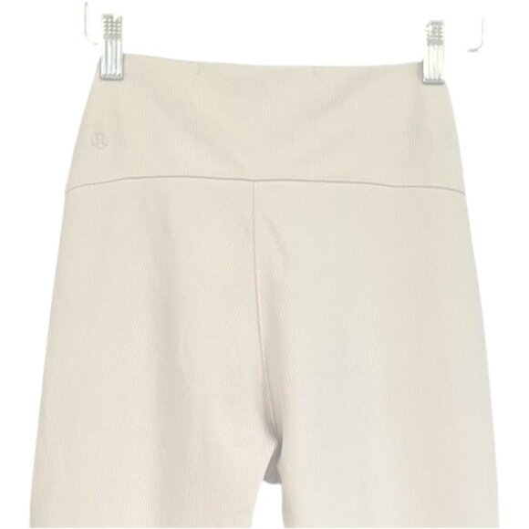 Lululemon Ribbed Softstreme Zip Flare Pants Bone Soft Knit High Rise Size 4 - Picture 8 of 13